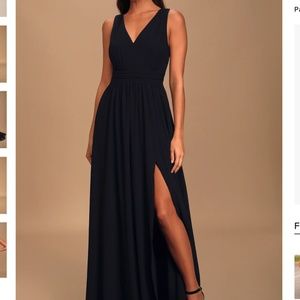 Thoughts of Hue Black Surplice Maxi Dress